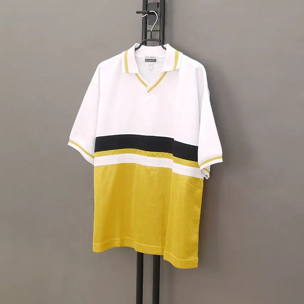 [BUNJANG] U.S. BASIC ESSEXROAD Half Mesh Collar T-shirt (Size F, fits 105) / U.S.BASIC ESSEXROAD 유에스베이직 메쉬 카라반팔티F 105