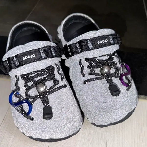 [BUNJANG] Crocs Echo Reflective Clog Black (Paracord Custom) / [230] 크록스 에코 리플렉티브 클로그 판매합니다(파라코드 커스텀O)