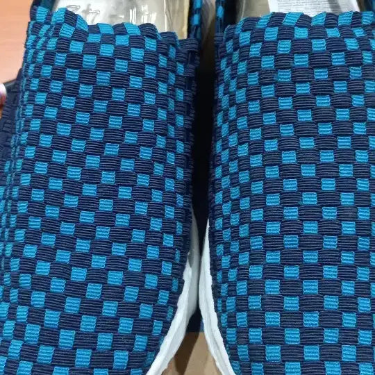 [BUNJANG] Koling Blue Plaid Slip-on Sneakers / Koling 슬립온 블루 격자무늬 230~280