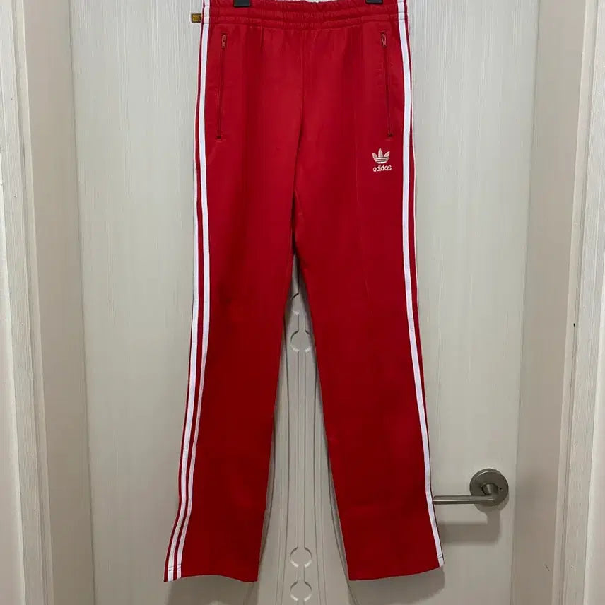 [BUNJANG] Adidas Three-Stripes Red Jersey Pants M / 아디다스 삼선 레드 팬츠 M