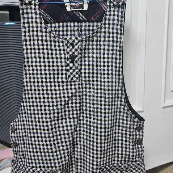 [BUNJANG] Cube Sugar Check Overall Dress / 큐브슈가 체크 멜빵 원피스