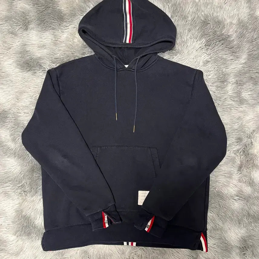 [BUNJANG] Thom Browne Navy Back Stripe Hooded Sweatshirt / 톰브라운 백삼선 후드티