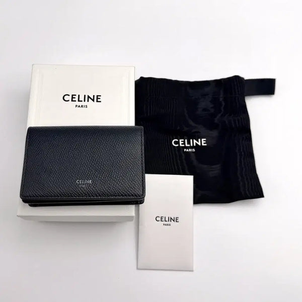 [BUNJANG] Celine Grained Calfskin Business Card Holder Black / 셀린느 비즈니스 카드 홀더 그레인드 카프스킨 블랙