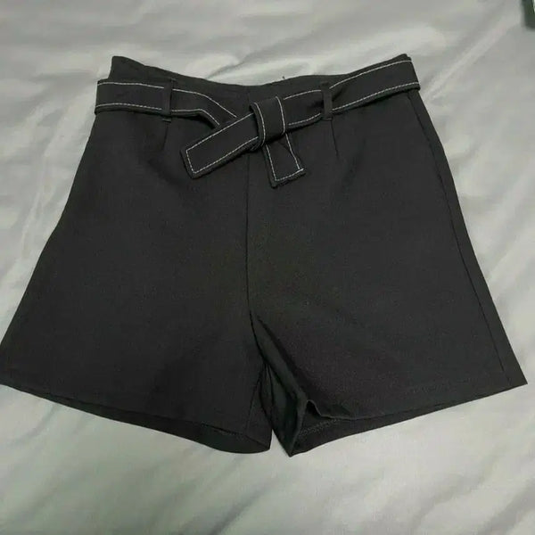 [BUNJANG] Peipei Black Belt Detail Short Pants / Peipei 블랙 벨트 포인트 숏팬츠 바지 반바지