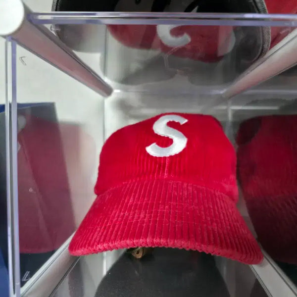 [BUNJANG] Supreme Corduroy S Logo 6-Panel Cap Bright Red - FW24 / 슈프림 코듀로이 S 로고 6-패널 브라이트 레드 - 24FW
