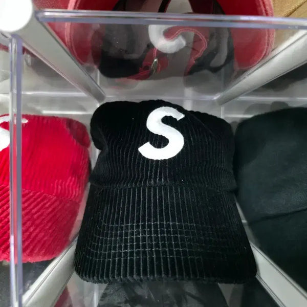 [BUNJANG] Supreme Corduroy S Logo 6-Panel Black / 슈프림 코듀로이 S 로고 6-패널 블랙 - 24FW