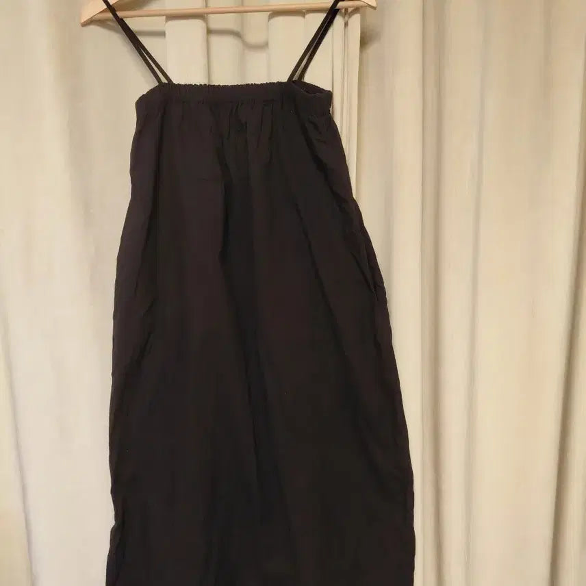 [BUNJANG] Aftermonday Black Shirred Long Dress / 애프터먼데이 블랙 고무줄 롱 원피스