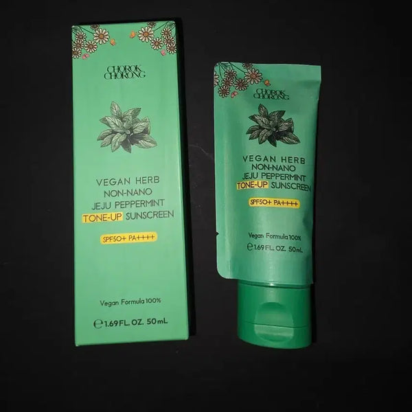 [BUNJANG] Nonnano Jeju Peppermint Tone-Up Sunscreen 50ml SPF50+ / 초록초롱 비건 허브 논나노 제주 페퍼민트 톤업 선스크린 50ml(SPF5