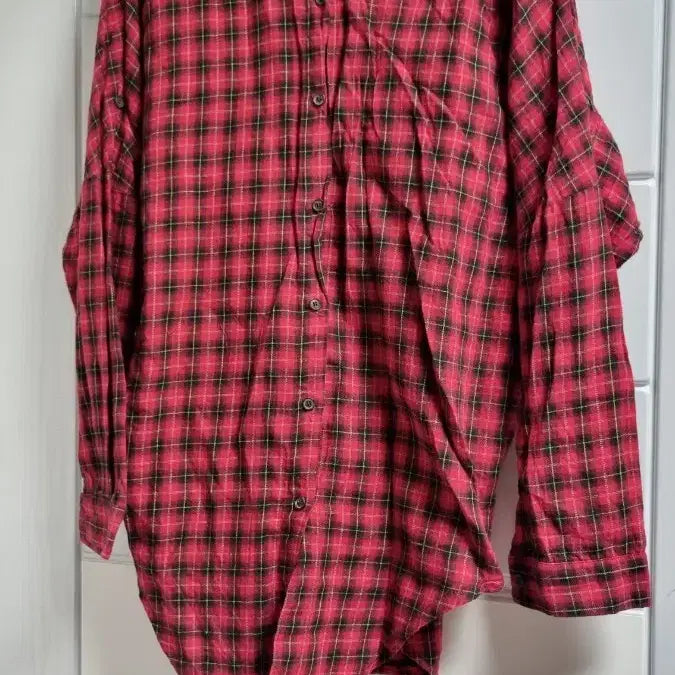 [BUNJANG] Elim Check Pattern Batwing Sleeve Long Sleeve Shirt / 체크 남방 긴팔 셔츠F