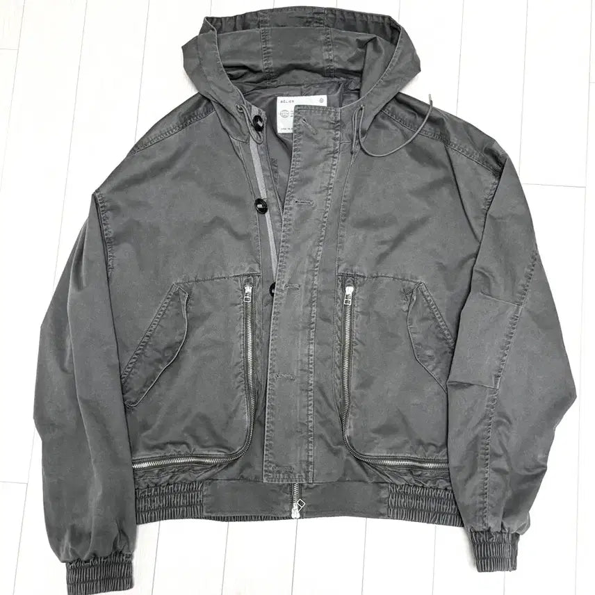 [BUNJANG] Bellie Hooded Jacket Gray / 벨리에 후드 자켓 그레이