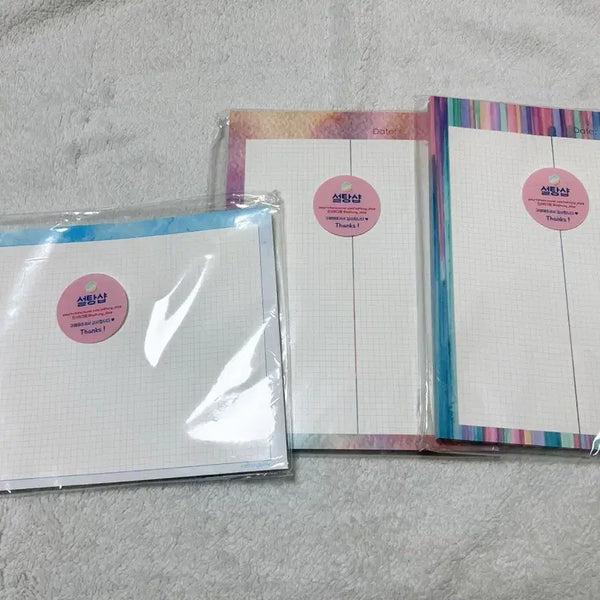 [BUNJANG] Sugar Shop Grid Notebook Pad Set (3pcs) / b5 설탕샵 모눈 노트 패드 세트(3개)