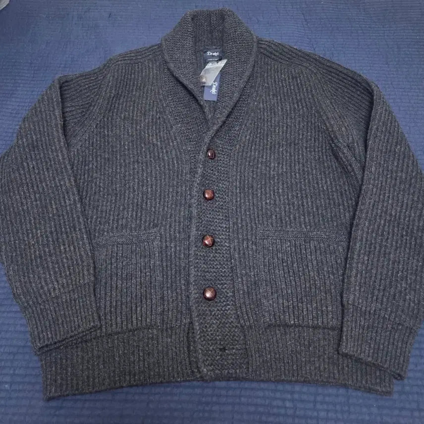 [BUNJANG] Drakes Lambswool Shawl Collar Cardigan Charcoal XL / (새상품)드레익스 램스울 숄카라 가디건 차콜 XL