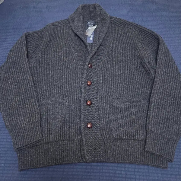 [BUNJANG] Drakes Lambswool Shawl Collar Cardigan Charcoal XL / (새상품)드레익스 램스울 숄카라 가디건 차콜 XL