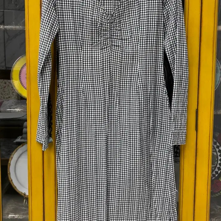 [BUNJANG] Vintage Mood Checkered Long Dress / 반값택포) 빈티지 무드 체크 롱드레스 원피스