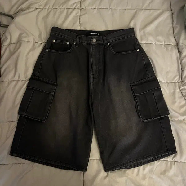 [BUNJANG] UrbanDress Wide Cargo Denim Pants Grey / [L] 어반드레스 와이드 카고 데님 팬츠 그레이