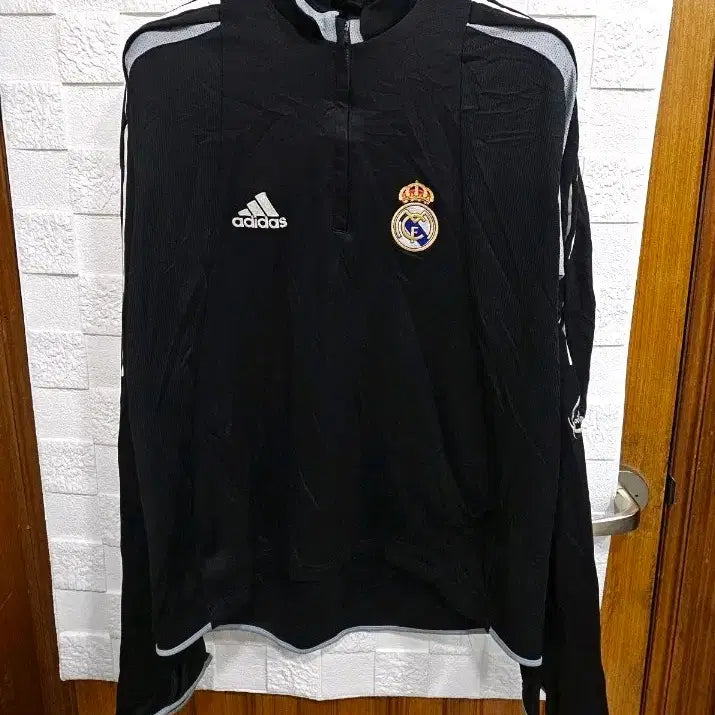 [BUNJANG] Adidas Real Madrid Black Long Sleeve Half-Zip Training Top XL / 무배)아디다스 레알마드리드 블랙 긴팔 하프집업 트레이닝복 XL
