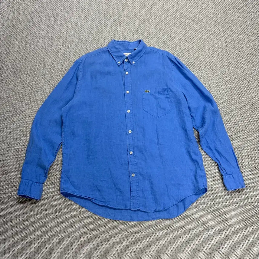 [BUNJANG] Lacoste Blue 100% Linen Shirt / (100)라코스테 블루 린넨 셔츠