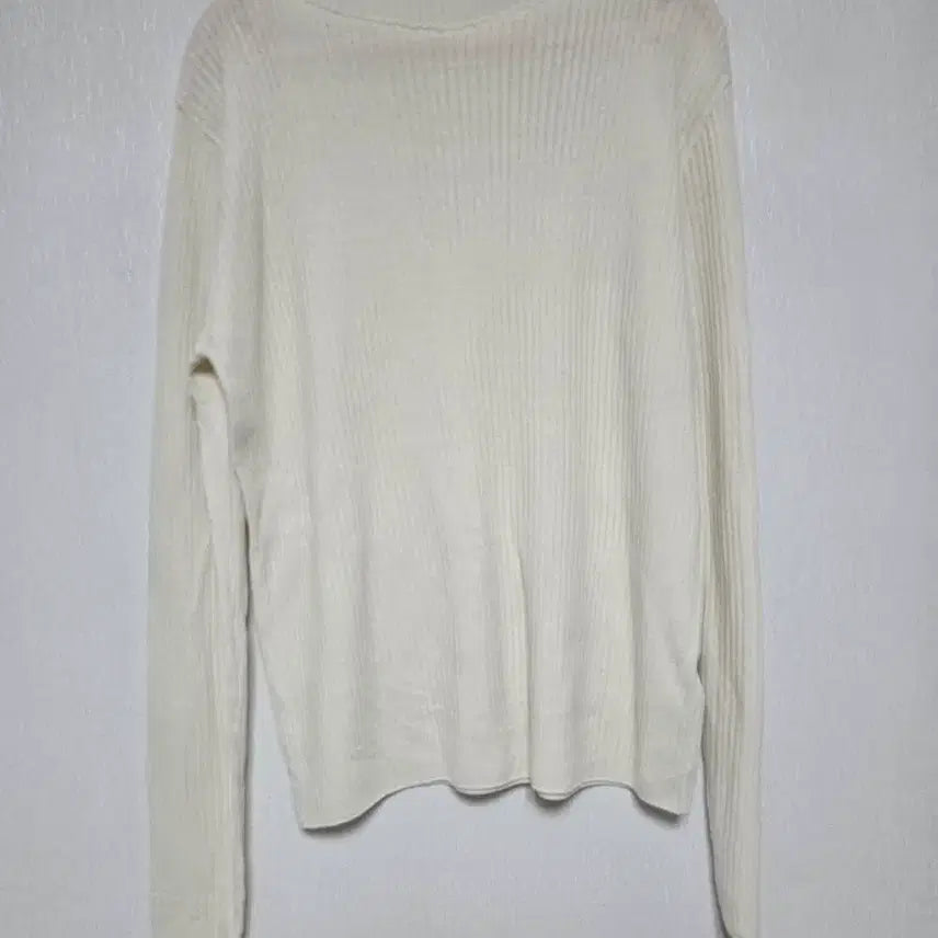 [BUNJANG] Ivory Ribbed Knit Long Sleeve T-Shirt / 아이보리 골지 니트 긴팔티