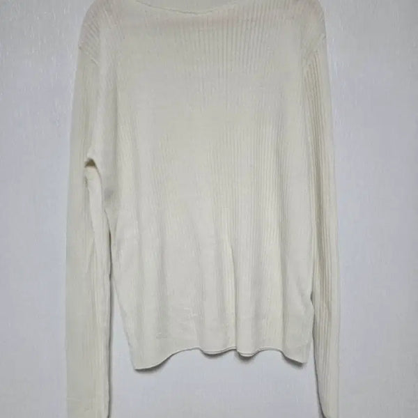 [BUNJANG] Ivory Ribbed Knit Long Sleeve T-Shirt / 아이보리 골지 니트 긴팔티