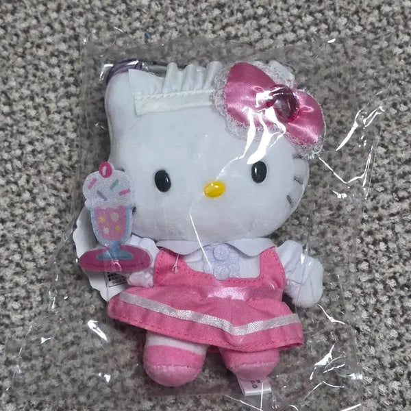 [BUNJANG] Hello Kitty Frill Kitty Parfait Maid Pink Carabiner Keychain / 헬로키티 프릴시리즈 파르페 메이드 핑크 카라비너 키링