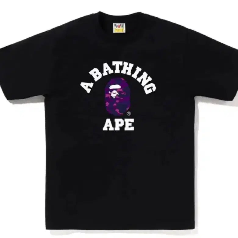 [BUNJANG] BAPE Purple Camo & Red Camo T-Shirt (Black/White) / 베이프 퍼플,레드카모 반팔티(블랙/화이트) XL