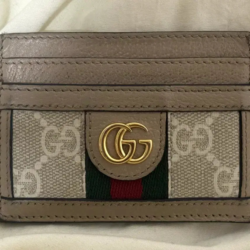 [BUNJANG] Gucci Ophidia GG Card Case Beige White / 구찌 오피디아 GG 카드 케이스 베이지 화이트
