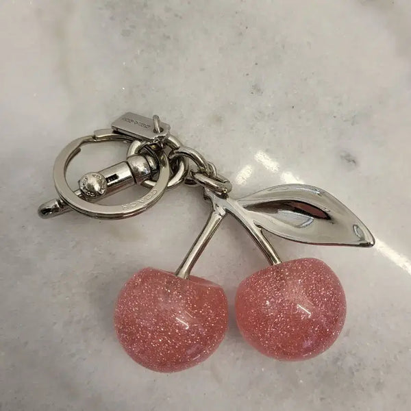 [BUNJANG] Coach Glitter Cherry Bag Charm Pink / 새제품) 코치 글리터 체리키링 핑크