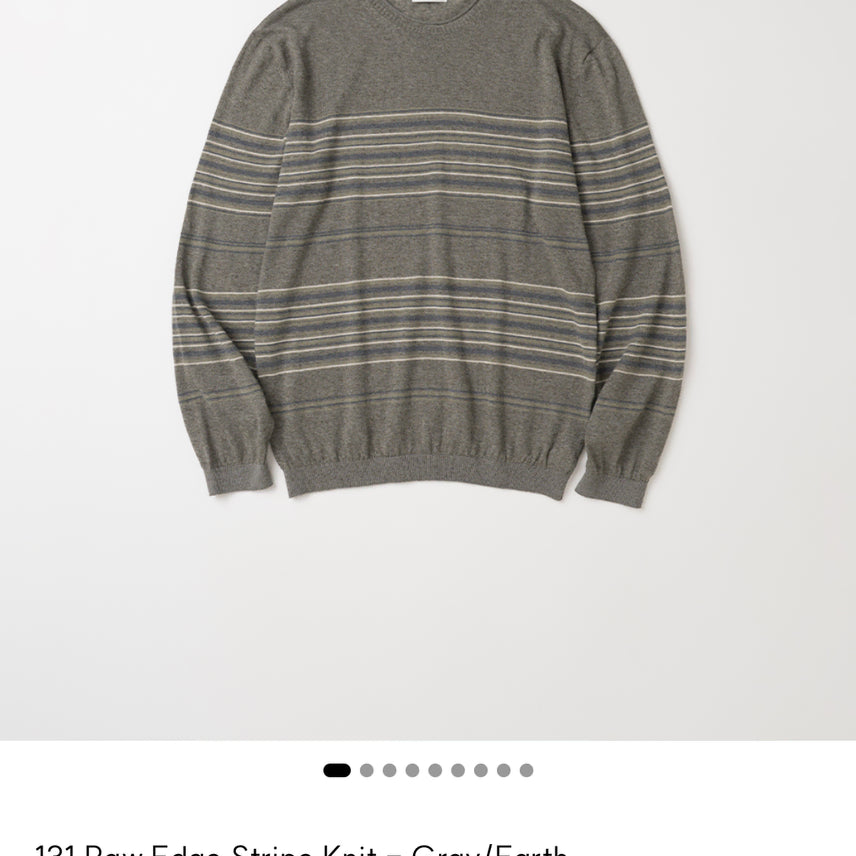 [BUNJANG] My Library 131 Raw Edge Stripe Knit - Gray/Earth, Size S / [S]마이라이브러리 131 Raw Edge Stripe Knit