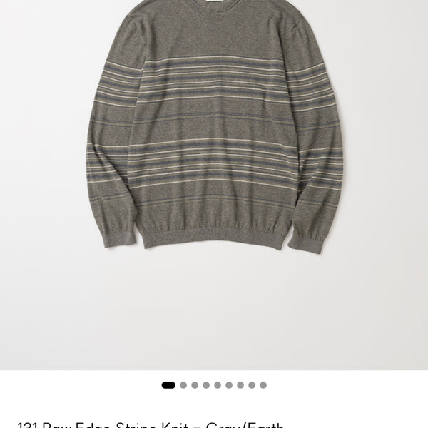 [BUNJANG] My Library 131 Raw Edge Stripe Knit - Gray/Earth, Size S / [S]마이라이브러리 131 Raw Edge Stripe Knit