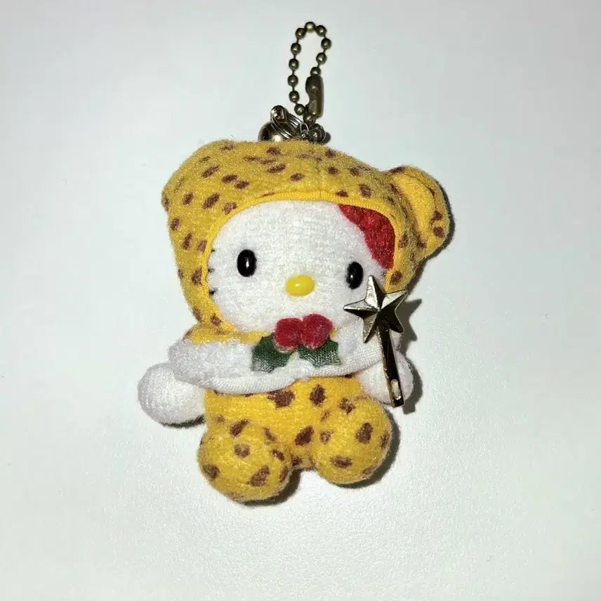 [BUNJANG] Classic Kitty Leopard Hoodie Doll Keychain / 고전키티 레오파드 인형 키링