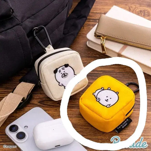[BUNJANG] Nagano Character Nodakuma Square Pouch with Keyring / 나가노 캐릭터 농담곰 사각 파우치 키링
