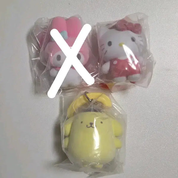 [BUNJANG] Sanrio Flocked Carabiner Gacha - Hello Kitty & Pom Pom Purin Bundle Set (Sealed) / 미개봉/2개 일괄) 산리오 플로키 카리비너 가챠 - 키티,폼푸