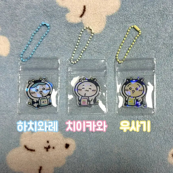 [BUNJANG] Chiikawa Glitter Milk Acrylic Keychain / 글리터 밀크 치이카와 캐릭터 아크릴 키링