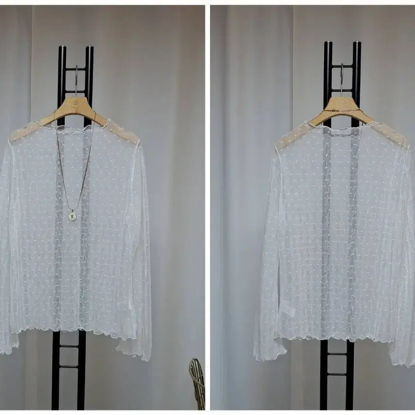 [BUNJANG] Korean-Made Lace See-Through Spandex T-Shirt / 국산 레이스 시스루 스판티셔츠 새상품(66-77정도)
