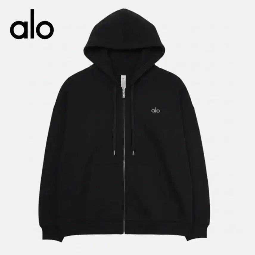 [BUNJANG] Alo Yoga Hooded Zip-Up Black L Size Sealed New / Alo 요가 후드집업 블랙 L 미개봉새상품