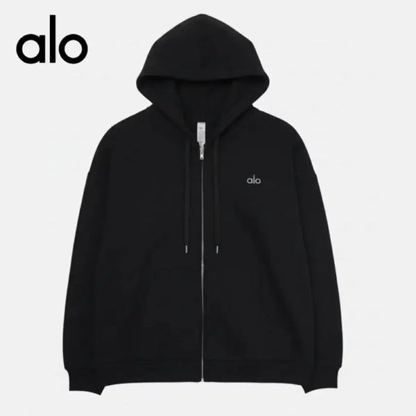 [BUNJANG] Alo Yoga Hooded Zip-Up Black L Size Sealed New / Alo 요가 후드집업 블랙 L 미개봉새상품