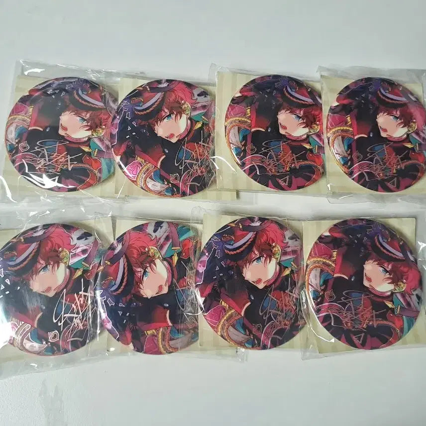 [BUNJANG] Ensemble Stars Hiiragi Vermilion 65mm Badges (Set of 8) / 앙스타 중스타 히이로 버밀리온 뱃지 65mm 8개 일괄