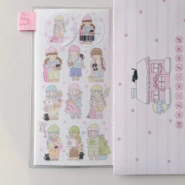 [BUNJANG] Dalosangjeom Happiness Kiss Cut Sticker Set / 달오상점 Happiness 키스컷