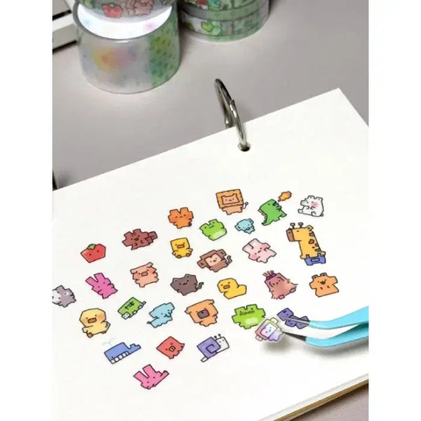 [BUNJANG] Hiyane Square Beam Kiss Cut Sticker / 히야네 네모네모빔 키스컷