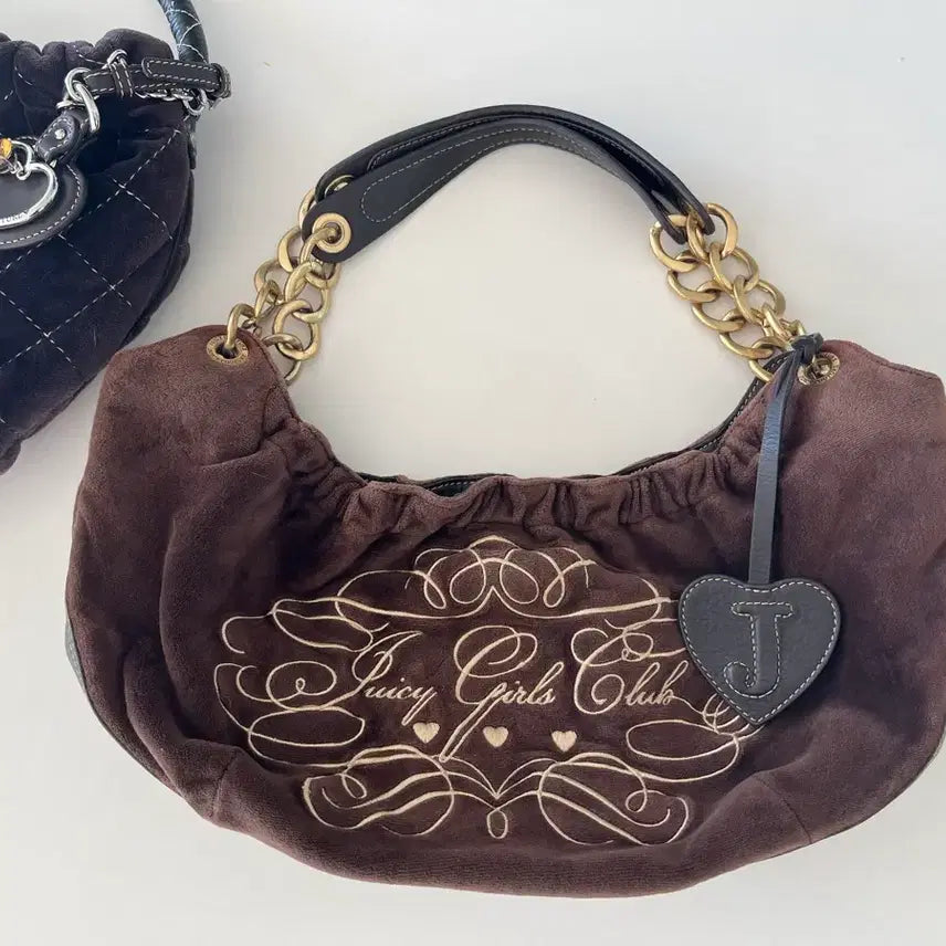 [BUNJANG] Juicy Couture Vintage Velvet Shoulder Bag Brown / 쥬시꾸뛰르 가방 빈티지 벨벳 숄더백 브라운