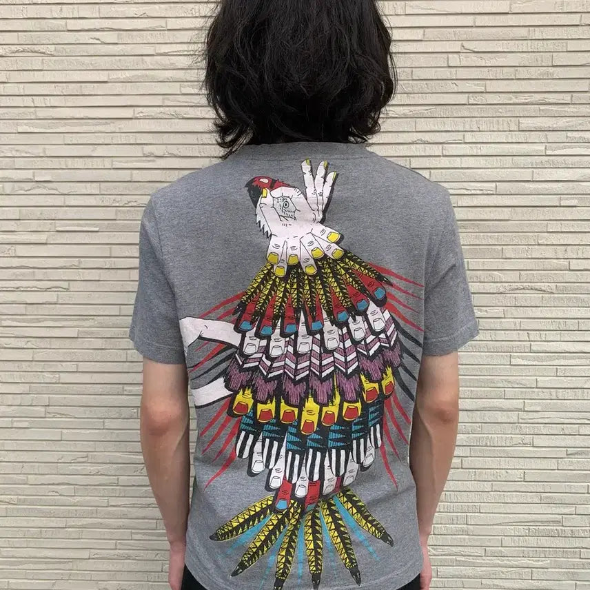 [BUNJANG] Henrik Vibskov Graphic Print Cotton T-Shirt Grey / 헨릭 빕스코브 반팔 티셔츠 (grey)