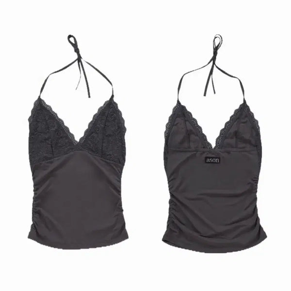 [BUNJANG] AZONE Cindy Lace Halter Top / 애즈온 cindy lace 홀터