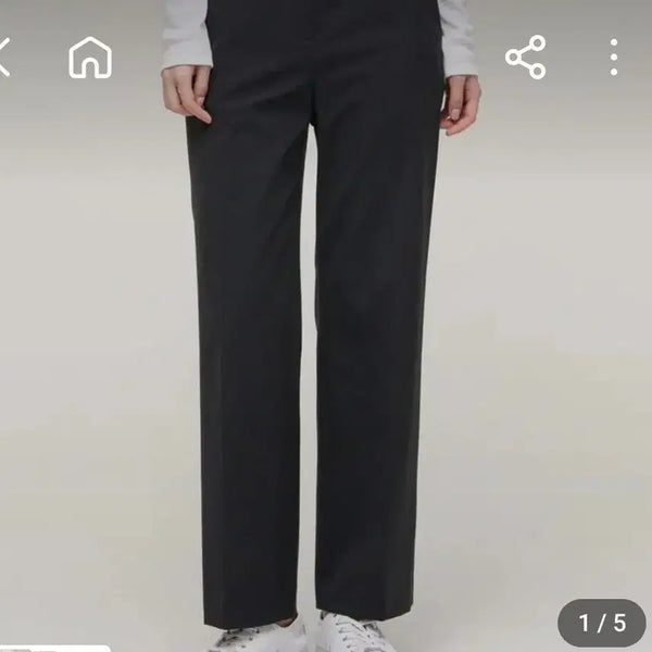 [BUNJANG] Musinsa Standard Black Women's Loose Fit Straight Leg Hidden Banding Slacks / 무신사 스탠다드 블랙 여성슬랙스