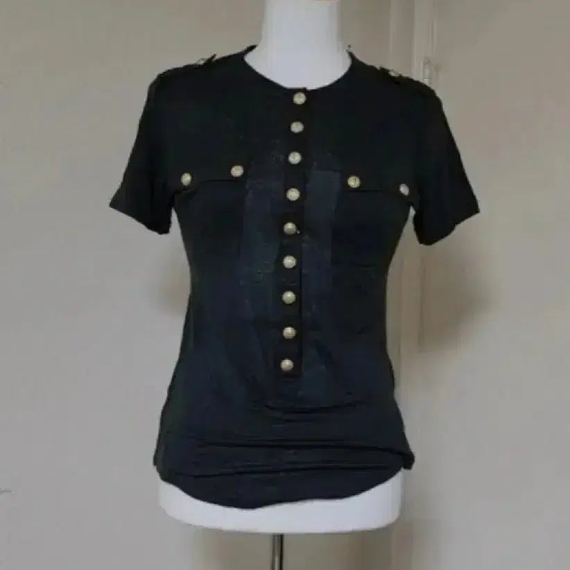 [BUNJANG] Balmain 100% Linen Short Sleeve T-Shirt / 미사용 새상품급/발망[정품]반팔티/마100%