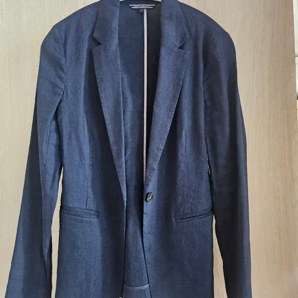 [BUNJANG] Tommy Hilfiger Navy Linen Blend Blazer / 타미힐피거 네이비 린넨블레이저