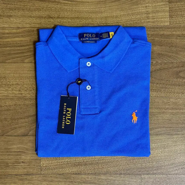 [BUNJANG] Polo Ralph Lauren Custom Slim Fit Mesh Polo Shirt / 폴로 커스텀슬림핏 메시 폴로 셔츠 뉴아이리스블루/오렌지포니 M