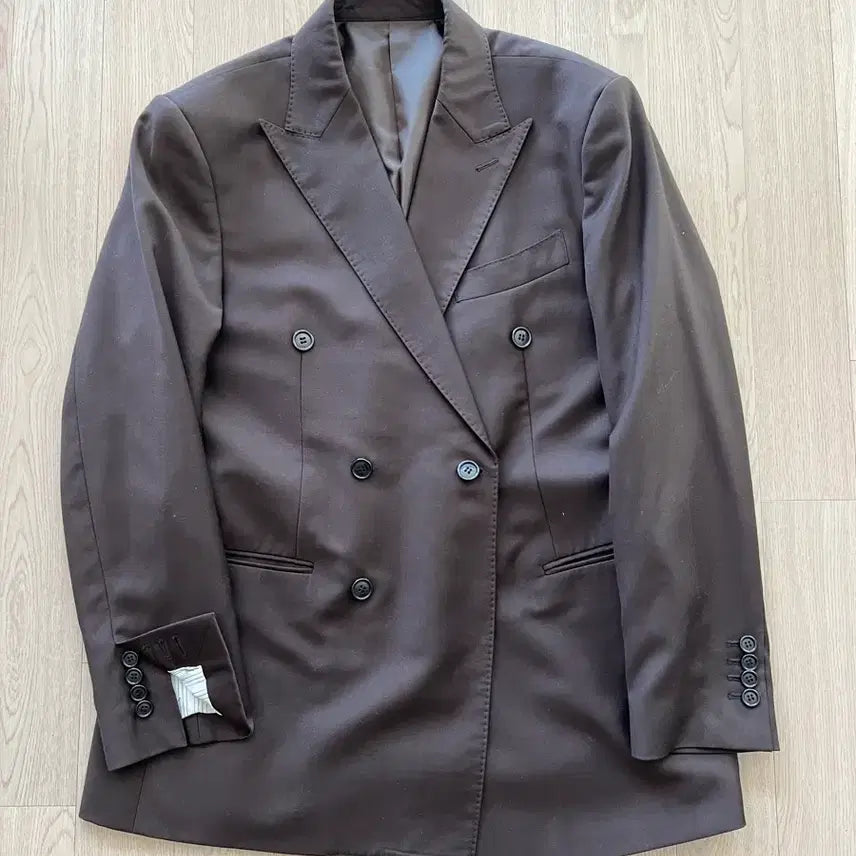 [BUNJANG] ZENITH Dark Brown Double-Breasted Wool Blend Blazer Jacket L / 더블 브레스티드 자켓 (다크 브라운) L (제니스)