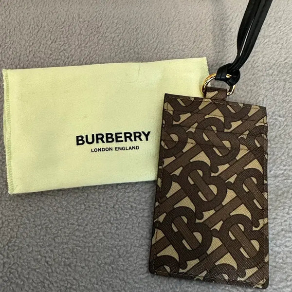 [BUNJANG] Burberry New TB Monogram Card Holder Brown / 버버리 신형 TB모노그램 카드 홀더 브라운