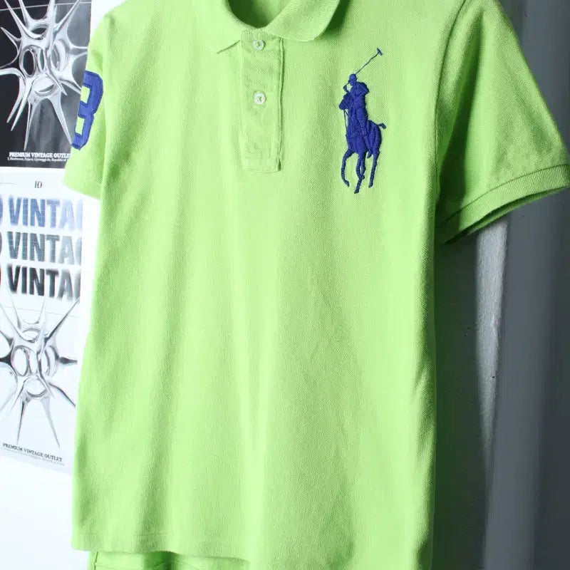 [BUNJANG] Polo Ralph Lauren Short Sleeve Rugby T-Shirt Light Green / (S-M) 폴로 랄프로렌 반팔 카라 티셔츠 럭비 연그린-765B