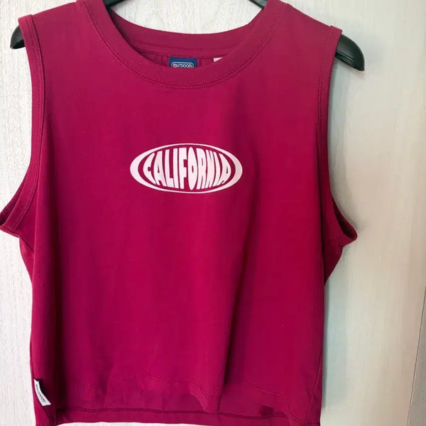 [BUNJANG] OUTDOOR Women's Burgundy California Logo Tank Top / OUTDOOR 나시 (새상품)